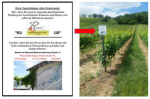Weinberg-Schild der Winzerfamilie Rumpel